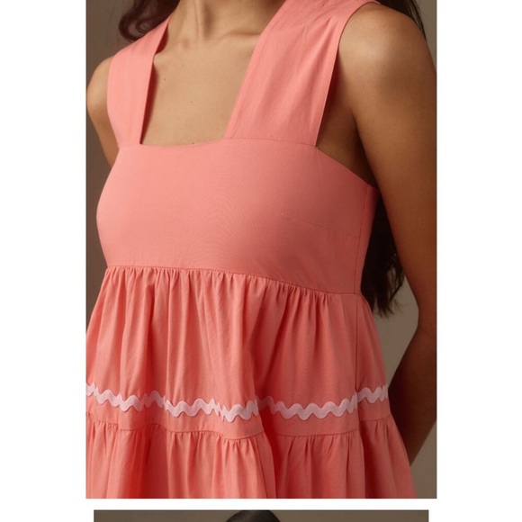 Anthropologie Helena Square-Neck Tiered Midi Dress Size Small - Picture 3 of 14